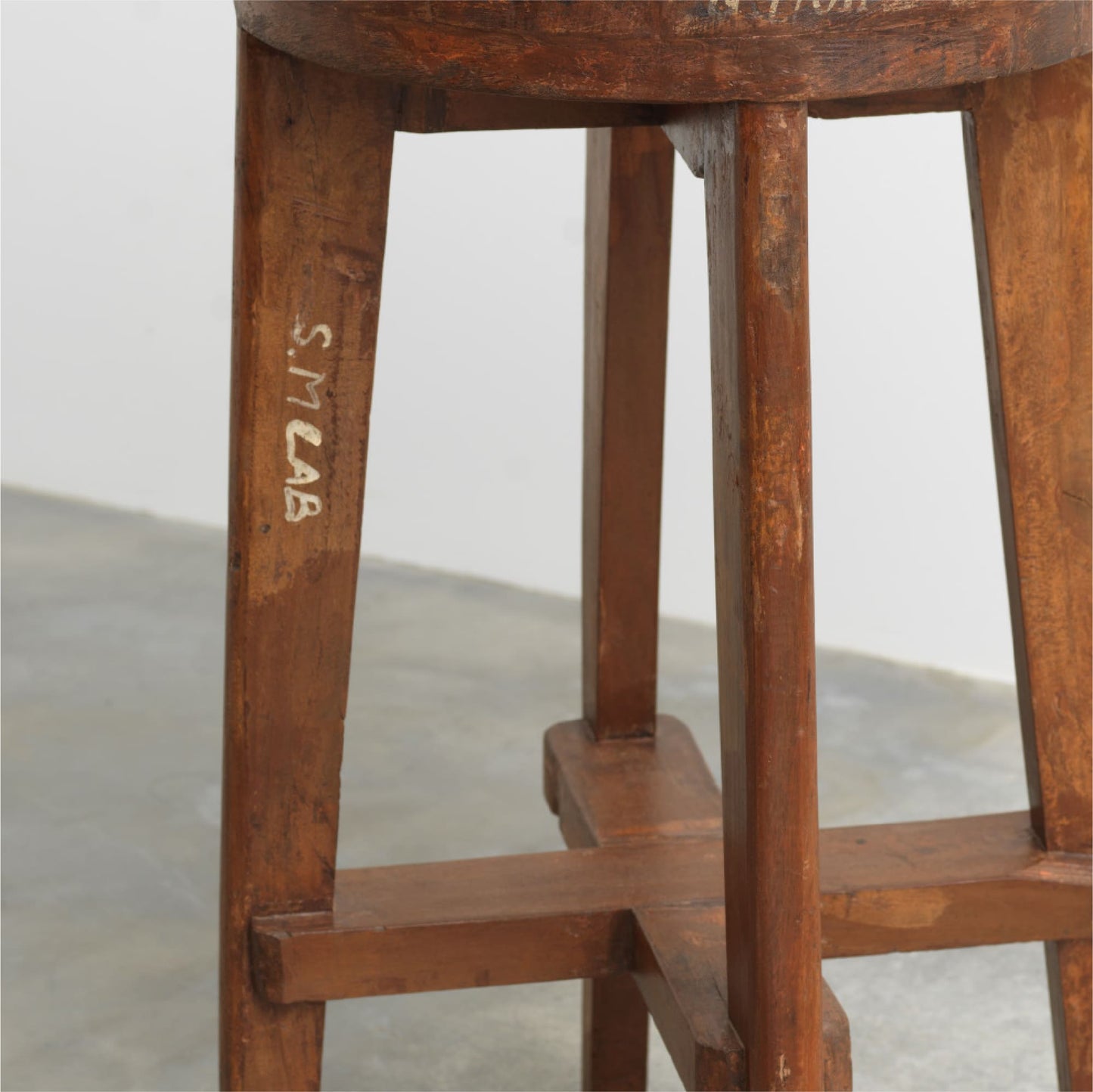 Wood Stool With Rattan