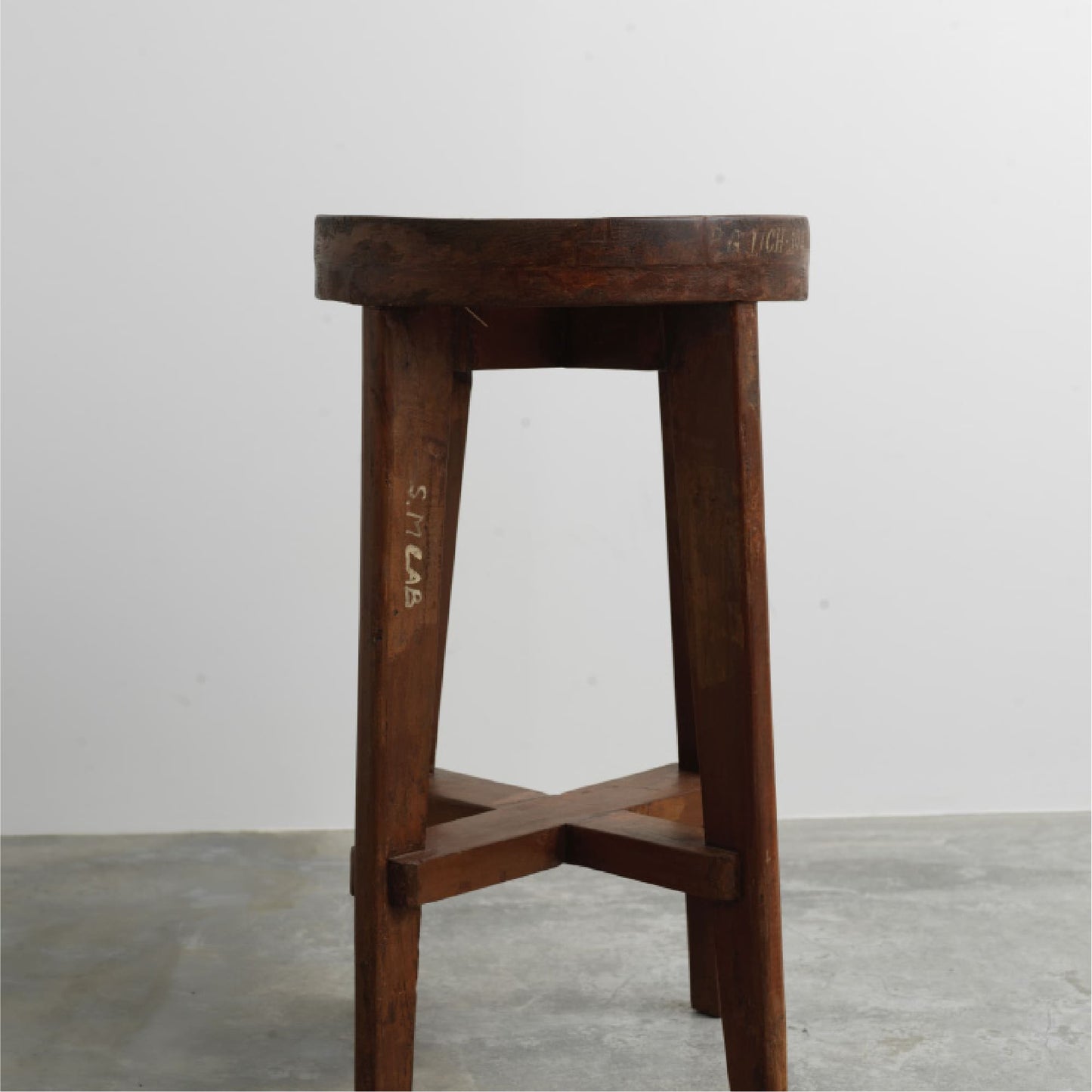 Wood Stool With Rattan